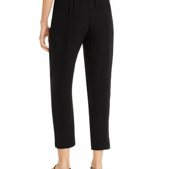 EILEEN FISHER Petite Silk Georgette Ankle Pants M - Picture 2 of 4